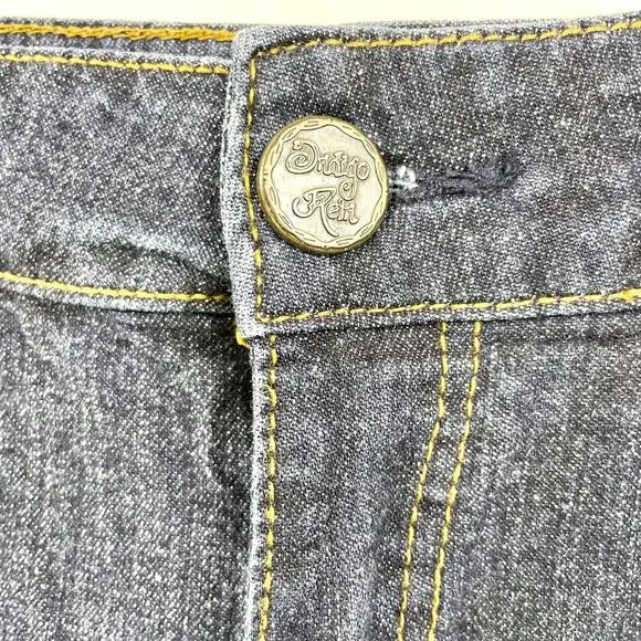 INDIGO REIN Blue Dark Wash Distressed Denim Shorts